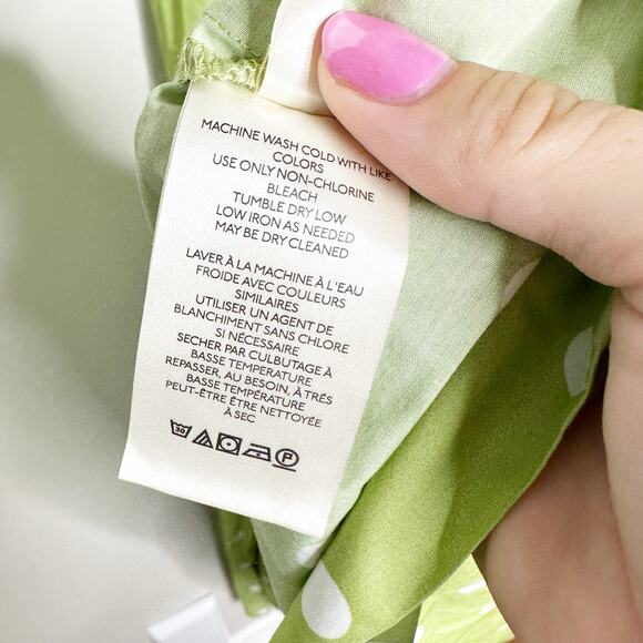 Anthropologie Womens The Somerset Maxi Dress Polka Dots Tiered Green M NEW - Picture 9 of 9